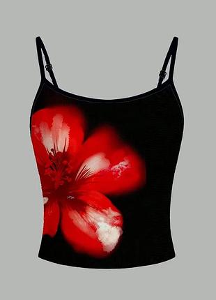 Черный топ с принтом shein y2k