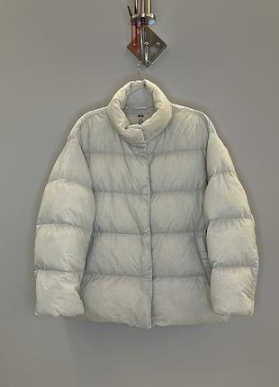 Ультра легкий пуховик uniqlo білий жіночий l-xl