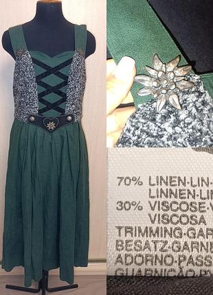 Льняное винтажное платье. эдельвейс