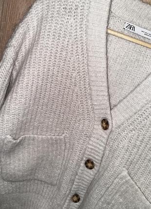 Кофта zara сіра шерсть s-m 3