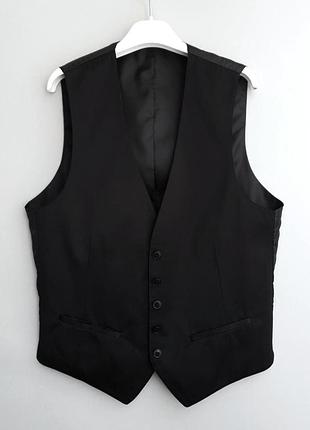 C&amp;a жилет - m • 50 - черный двусторонний - slim fit - 29700 - классическая мужская жилетка костюмная же50 👉 подойдет на обхват груди ~ 95-102 см