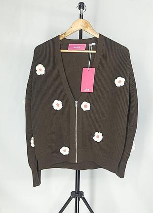 Женский кардиган люксового качества с объемными цветами