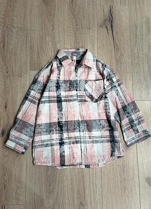 Стильна фланелева сорочка фланель в клітинку рубашка байка