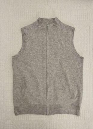 Жилет на молніі вовна 💯 от country collection свет серый новый