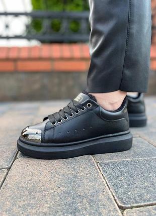 Розпродаж зимові кеди mcqueen black metal fur