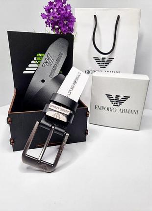 Ремінь пояс чоловічий шкіра шкіряний чорний armani / ремень мужской кожа кожаный черный