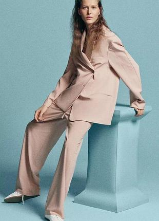 Невероятный пудровый жакет zara оверсайз пиджак оригинального кроя трансформер блейзер р.xs-s,p.m-l