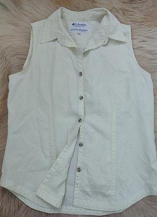 Стильная светло-желтая рубашка без рукавов columbia