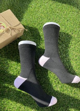 Високі плотні шкарпетки black/pink махра