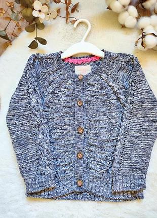 Серая "меланж" кофточка/кардиган от бренда m&amp;s для девочки 3-4 года, рост 98-104 см