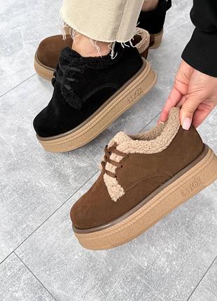 Кеди утеплені анатомічні жіночі, натуральна замша