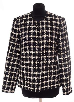 Шерстяной жакет бренда basler в стиле chanel с паттерном гусиная лапка