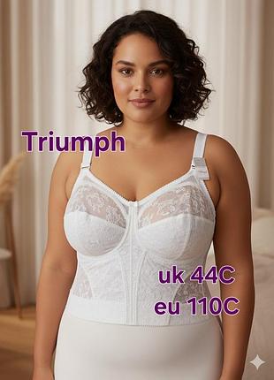100c, 44c, белый корсет с утяжкой средней длины с мягкими чашками без косточек triumph doreen l 02