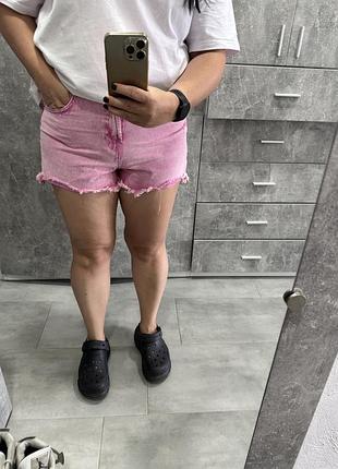 Шорты розовые джинсовые шорты женские denim