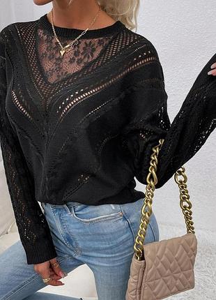 Джемпер ажурний, машинного в'язання.