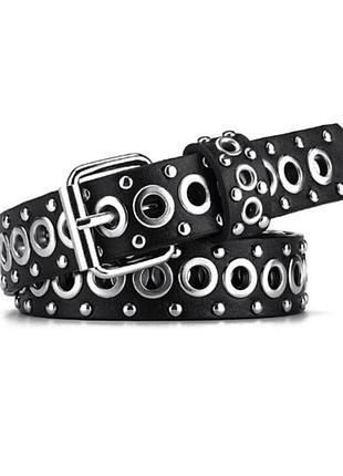 Ремень ремень пояс пасок женский с клепами черный грандж панк рок стильный новый