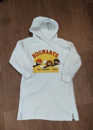 Теплое удлиненное худи - платье гарри потер 122-128 девочка