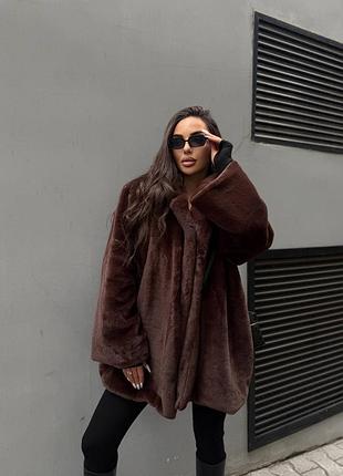 Еко шуба з кролика з поясом