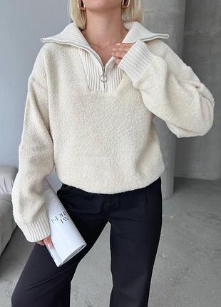 Half-zip светр з трикотажу