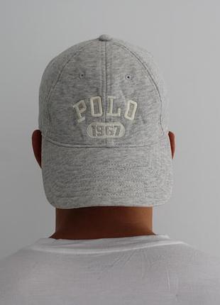 Стильна базова чоловіча кепка polo ralph lauren сірого кольору