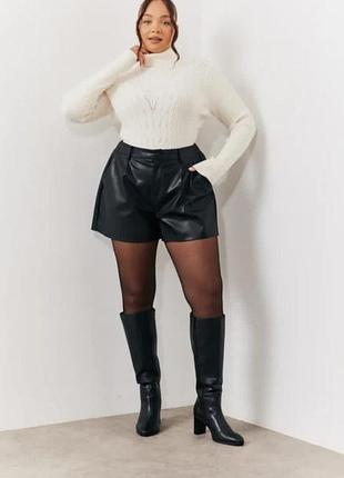 Шорты свободного кроя эко кожа италия
