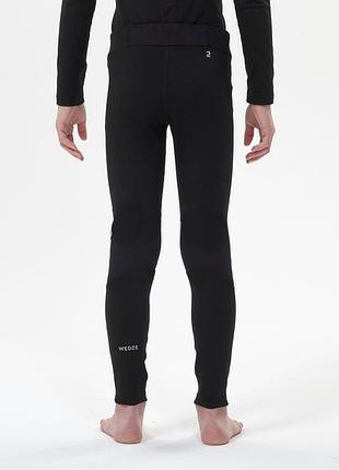 Черные спортивные термо компрессионные штаны брюки лосины тайтсы леггинсы decathlon wedze bl 500 для лыжного спорта 13 14 лет