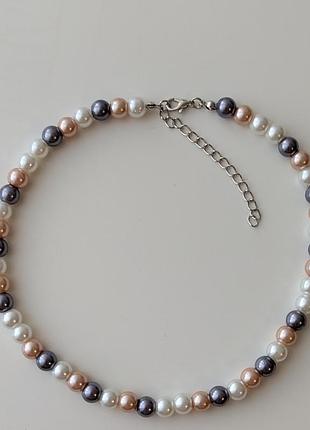 Колье с разноцветными жемчугами майорка