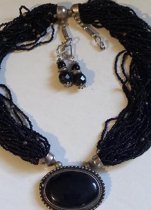 Колье,серьги,мильхиор,винтаж, читайте описание.