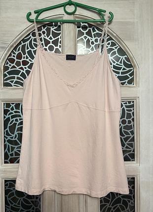 Блідо рожева нюд жіноча майка топ зі щільної віскози преміум бренд  joop