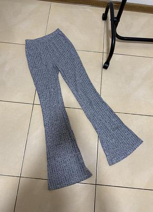Код65 лосіни кльош штани брюки легінси рубчик меланж