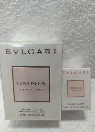 Миниатюра туалетной воды bvlgari оmnia crystalline, объемом 5 мл (0.17 жидких унций). 5мл