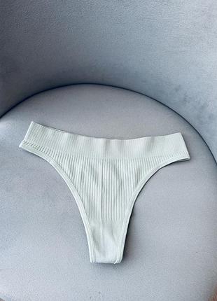 Трусики стрінги рубчик висока посадка