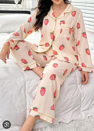 Коттоновая трикотажная пижама р.l