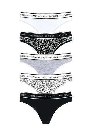 Набор из 5 трусиков victoria’s secret оригинал стринги лого резинка набор