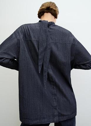 Zara cos сорочка джинсова з бантом на спинці.
