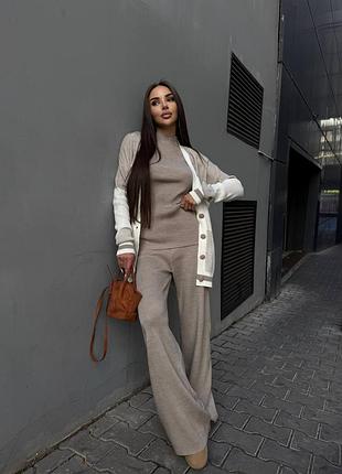 Костюм-трійка ділан — твій must-have на осінь. ніжна дрібна в’язка, трендові кольори