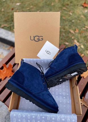 Зимние мужские угги на меху ugg neumel blue синие (уггі)3 фото