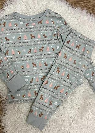 Детская пижама рождественская тематика новый год