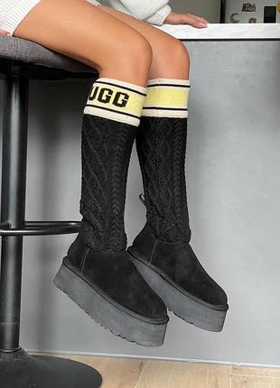 Люкс уггі ugg sweater letter boots black
