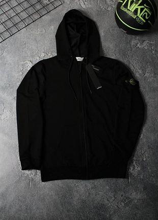 Зіп-худі  - stone island чорний/сіринй