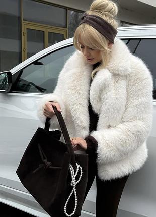 Zara молочна шуба зара