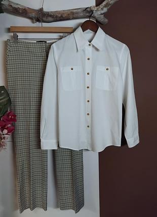 Женские прямые брюки с шерстью в клетку marks &amp; spenser новые