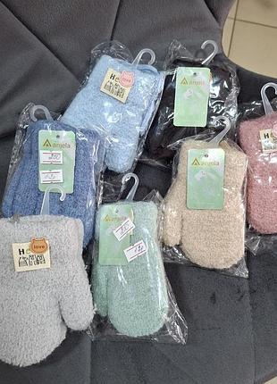 Новые детские варижки, теплые и однотонные, 1- 2 года gloves