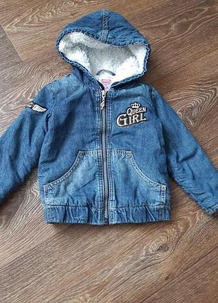Куртка курточка вітровка джинсова утеплена