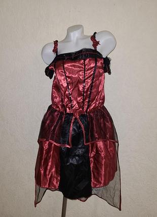 Готична червоно-чорна сукня відьмочка чаклунка підліток