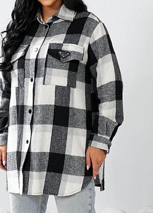 Женская теплая рубашка оверсайз разные цвета новинки сезона
