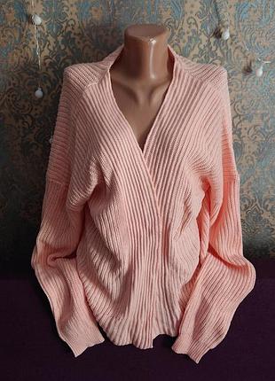 Красивая теплая кофта накидка большой размер батал 52 /54 джемпер