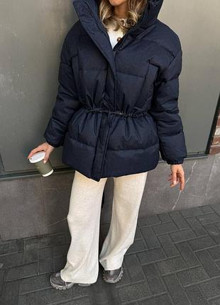 Накладной платеж ❤ до-20❄ зимняя куртка водоотталкивающая пуфер пуффер теплый на кулиске с капишоном