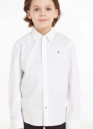 Дитяча  біла сорочка tommy hifiger блакитна mango для хлопчика