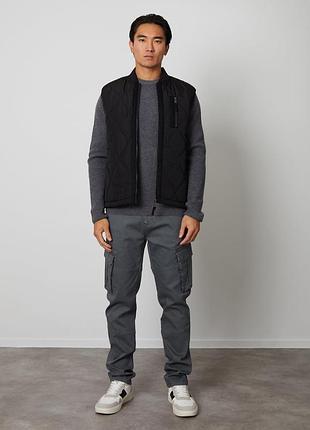 Жилетка стеганная чёрная l threadbare